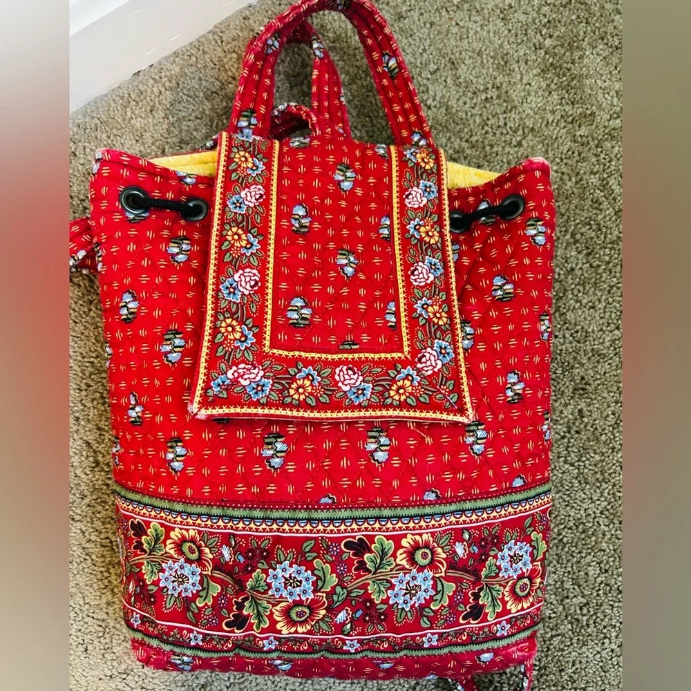 Vintage Vera Bradley Provincial Red Backpack